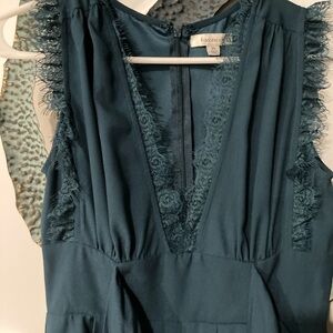 Francesca's Teal Lace Trim Dress